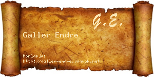 Galler Endre névjegykártya